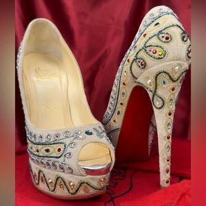 100% Authentic Christian Louboutin Swarovski Crystal Bollywoody 150mm